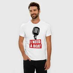 Футболка slim-fit I Need A Beat, цвет: белый — фото 2