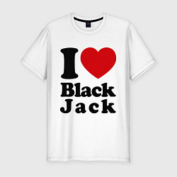 Мужская slim-футболка I love black jack
