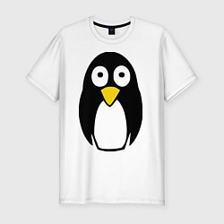 Мужская slim-футболка Милый пингвин