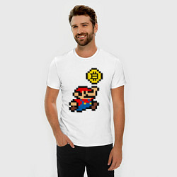 Футболка slim-fit Mario Bitcoin, цвет: белый — фото 2