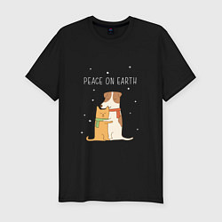 Мужская slim-футболка Peace on earth