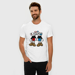 Футболка slim-fit Cuphead: Mugman Friends, цвет: белый — фото 2