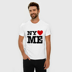 Футболка slim-fit Ny love me, цвет: белый — фото 2