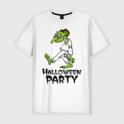 Мужская slim-футболка Halloween party-зомби
