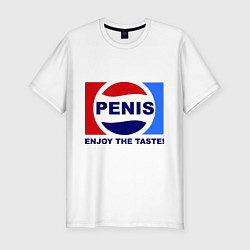 Футболка slim-fit Penis. Enjoy the taste, цвет: белый