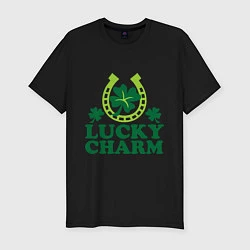 Мужская slim-футболка Lucky charm - подкова