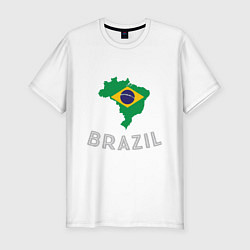 Футболка slim-fit Brazil Country, цвет: белый