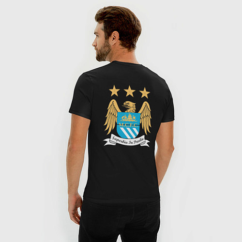 Мужская slim-футболка Manchester City FC / Черный – фото 4