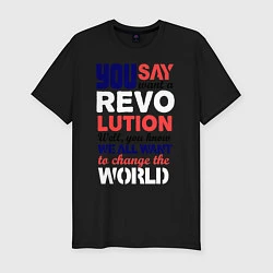 Мужская slim-футболка The Beatles Revolution