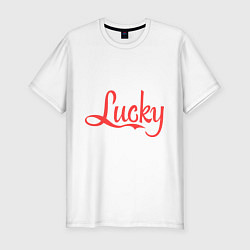 Мужская slim-футболка Lucky logo
