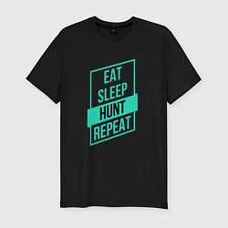 Мужская slim-футболка Eat, Sleep, Hunt, Repeat