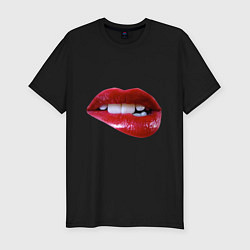 Футболка slim-fit Sexy lips, цвет: черный