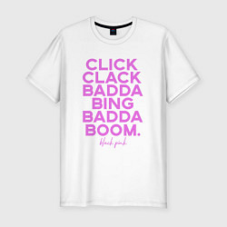 Футболка slim-fit Click Clack Black Pink, цвет: белый