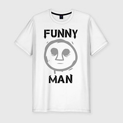 Футболка slim-fit HU: Funny Man, цвет: белый