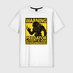 Мужская slim-футболка Warning: Predator