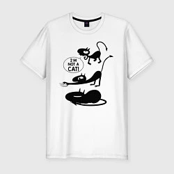 Мужская slim-футболка I'm not a CAT!