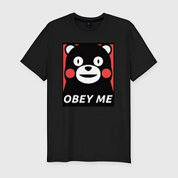 Мужская slim-футболка Kumamon: Obey Me