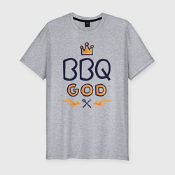 Мужская slim-футболка BBQ God