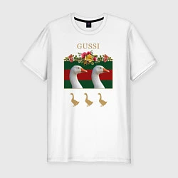 Мужская slim-футболка GUSSI: Flowers Style
