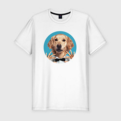 Футболка slim-fit Intellegent dog, цвет: белый