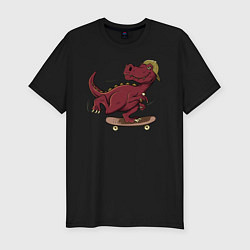 Мужская slim-футболка Динозавр