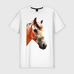 Мужская slim-футболка Лошадь