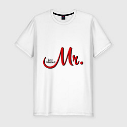 Футболка slim-fit Mr. Just married, цвет: белый