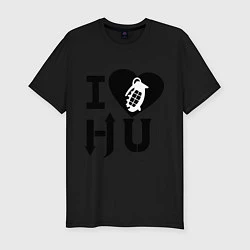 Мужская slim-футболка I love HU