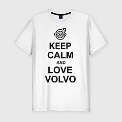 Мужская slim-футболка Keep Calm & Love Volvo