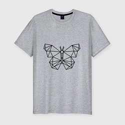 Мужская slim-футболка Полигональная бабочка