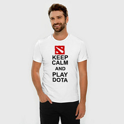 Футболка slim-fit Keep Calm & Play Dota, цвет: белый — фото 2