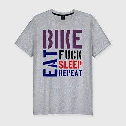 Мужская slim-футболка Bike eat sleep repeat