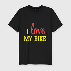 Мужская slim-футболка I love my bike