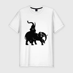 Мужская slim-футболка Рев слонов