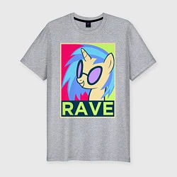 Мужская slim-футболка DJ Pon-3 RAVE
