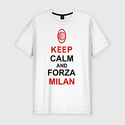 Футболка slim-fit Keep Calm & Forza Milan, цвет: белый