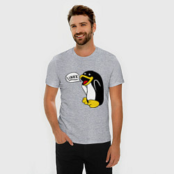 Футболка slim-fit Пингвин: Linux, цвет: меланж — фото 2