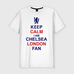 Футболка slim-fit Keep Calm & Chelsea London fan, цвет: белый