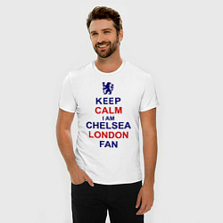 Футболка slim-fit Keep Calm & Chelsea London fan, цвет: белый — фото 2