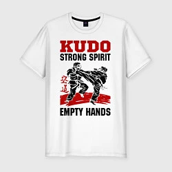 Футболка slim-fit Kudo: Strong Spirit, цвет: белый