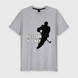 Футболка slim-fit Russian Red Hockey, цвет: меланж