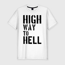 Мужская slim-футболка High way to hell