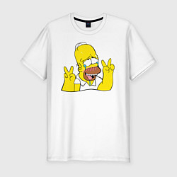 Футболка slim-fit Homer Ahegao, цвет: белый