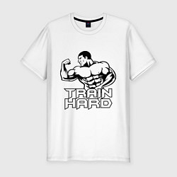 Мужская slim-футболка Train hard