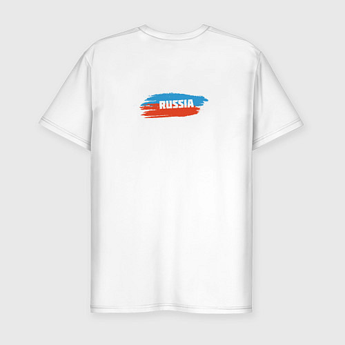 Мужская slim-футболка Хоккей Russia / Белый – фото 2