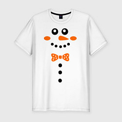 Мужская slim-футболка Снеговик