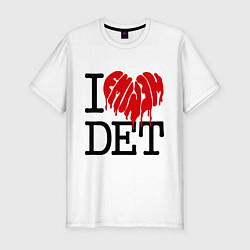Мужская slim-футболка I love DET