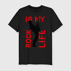 Футболка slim-fit Rock is my life, цвет: черный