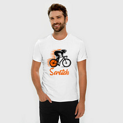 Футболка slim-fit Cycling scratch race, цвет: белый — фото 2