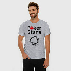 Футболка slim-fit Poker Stars, цвет: меланж — фото 2